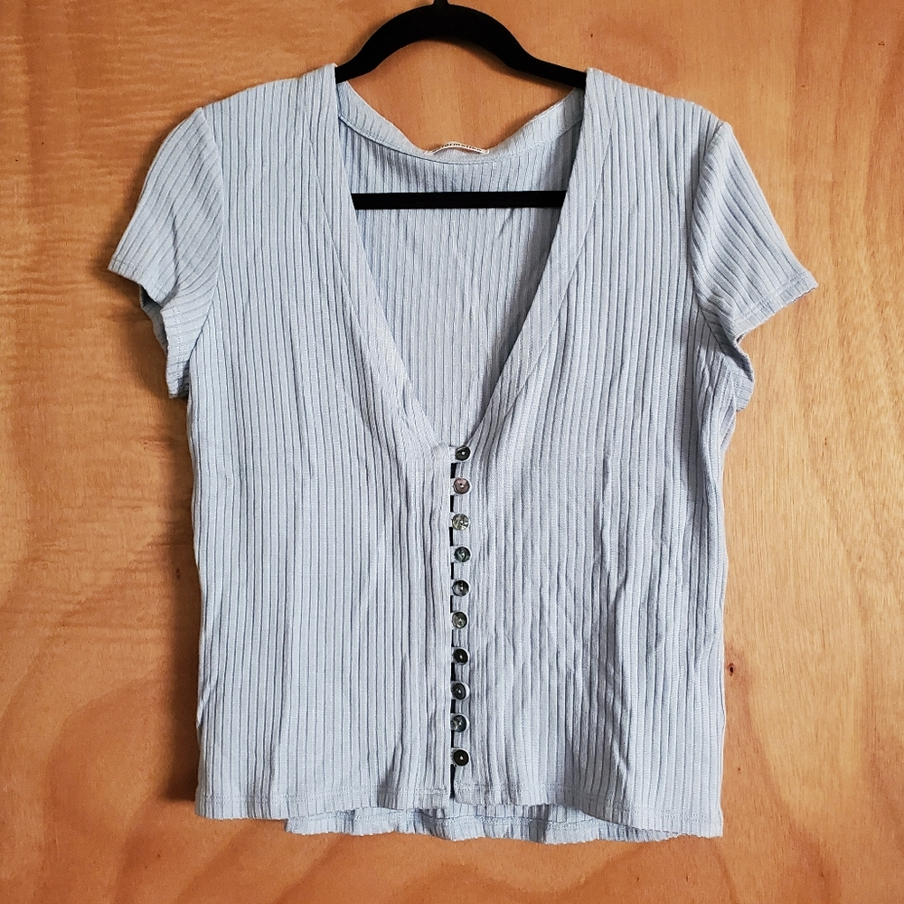 NWT Reformation Nella Button Front V-neck Top XL